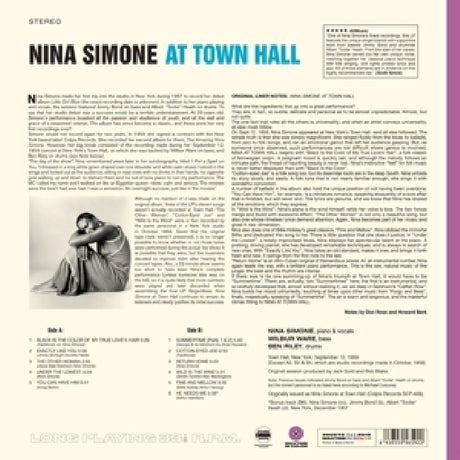 Nina Simone - At town hall (LP) - Velvet Music