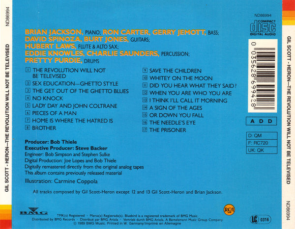 Gil Scott-Heron - The Revolution Will Not Be Televised (tweedehands CD) - Velvet Music