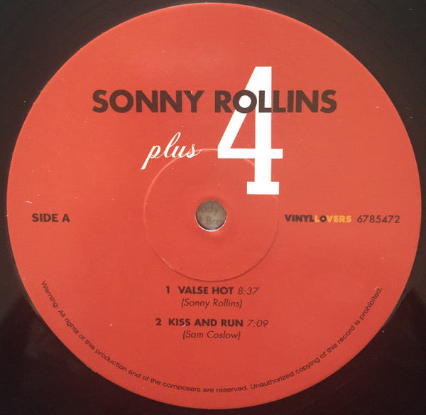 Sonny Rollins, Clifford Brown, Max Roach, Richie Powell, George Morrow - Sonny Rollins Plus 4 (LP) - Velvet Music
