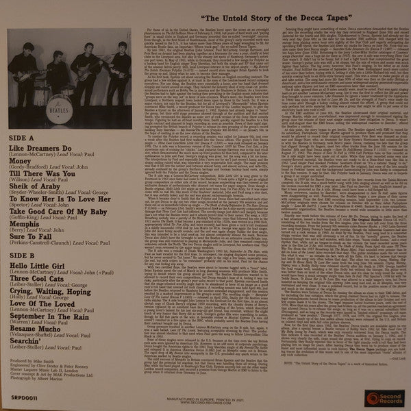 Beatles, The - The Decca Tapes (LP) - Velvet Music