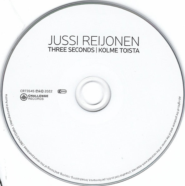 Jussi Reijonen - Three Seconds / Kolme Toista (tweedehands CD) - Velvet Music