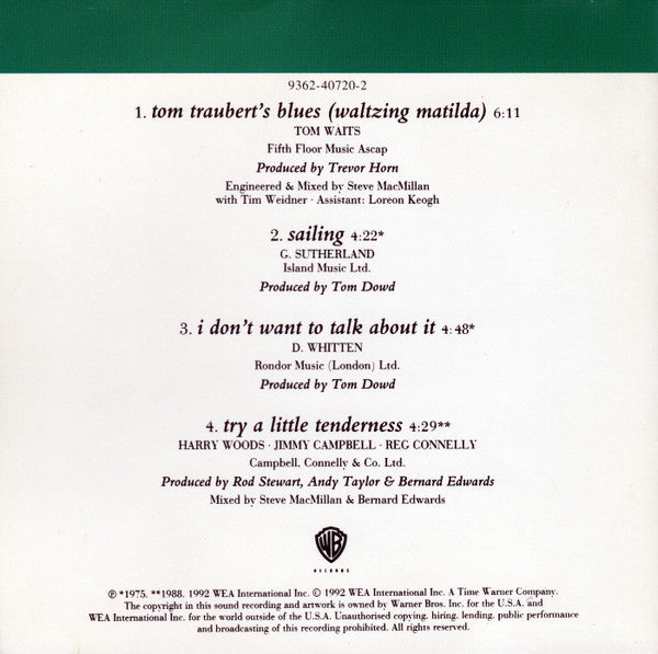 Rod Stewart - Tom Traubert's Blues (Waltzing Matilda) (CD d'occasion)