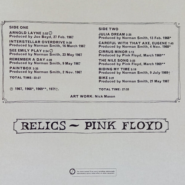 Pink Floyd - Relics (tweedehands LP) - Velvet Music