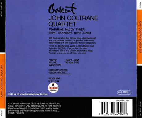John Coltrane Quartet, The - Crescent (tweedehands CD) - Velvet Music